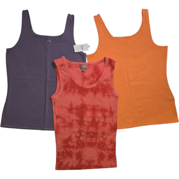 Lot of 7 Women's J. JILL Tank Tops Sz M Green Purple Orange Blue Cotton - Picture 8 of 11